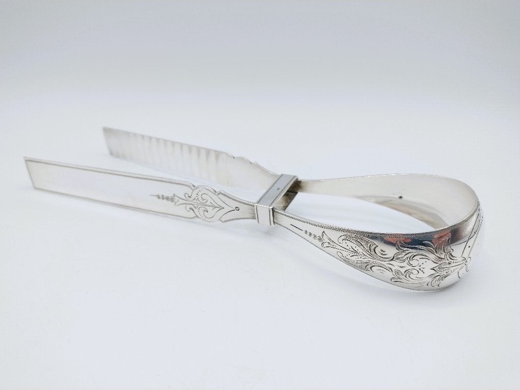 Zilveren aspergetang, Fa. J.M. van Kempen, Voorschoten, 1878, Verzenden, Zilver