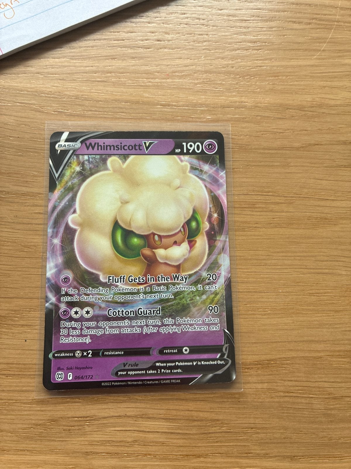 Whimsicott V Pokémon Kaart - 064/172, Ophalen of Verzenden, Zo goed als nieuw, Losse kaart