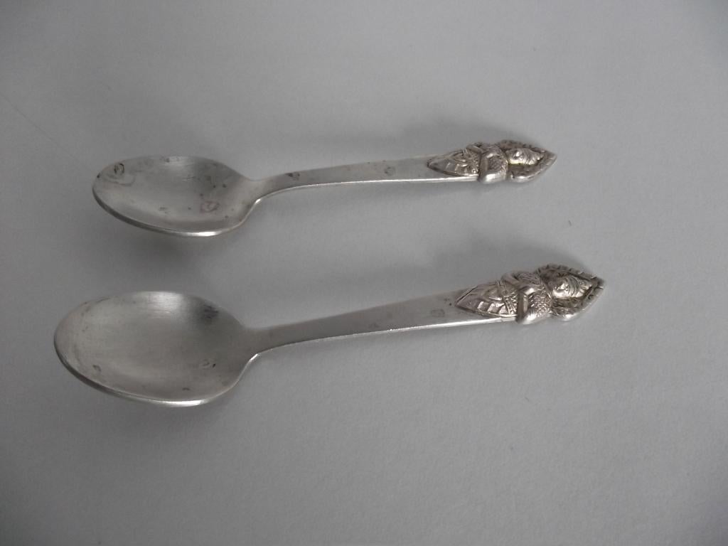 2 vintage Boeddha lepeltje 10 cm Thailand 1950-1960 p stuk, Ophalen of Verzenden