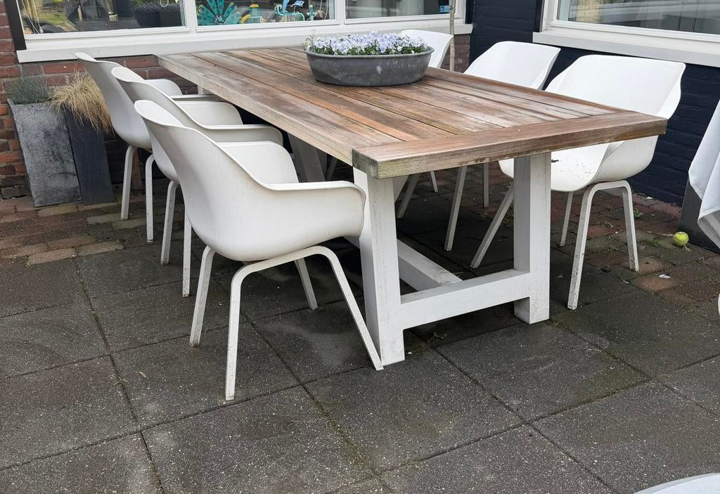 Bellagio tafel 260 cm en 6 hartman stoelen, Tuin en Terras, Ophalen of Verzenden, Zo goed als nieuw, Aluminium