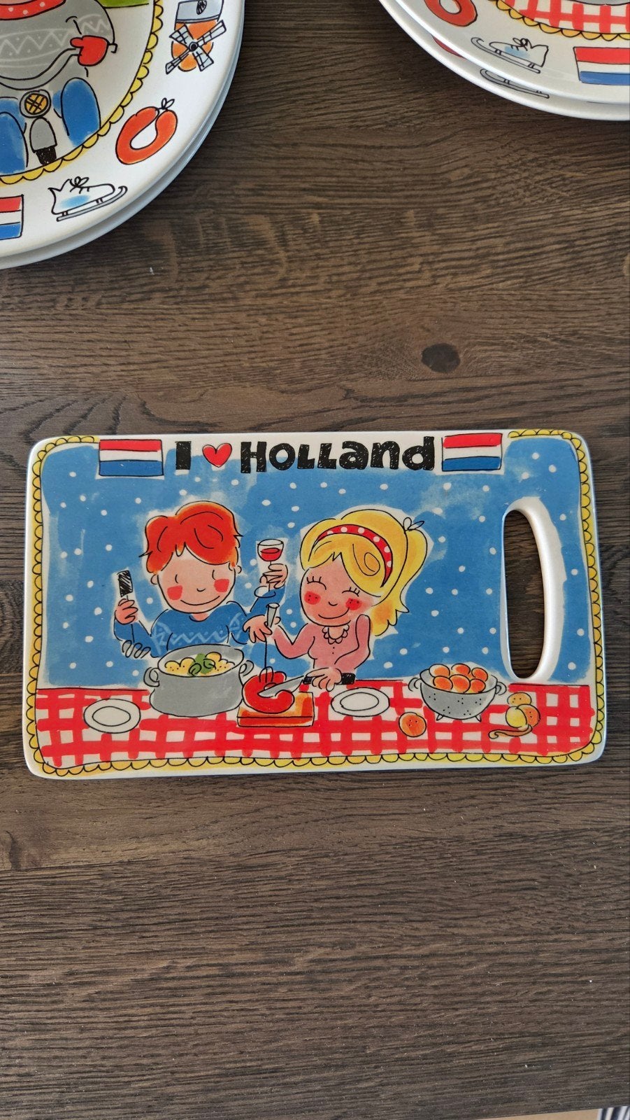 Blond Amsterdam Kaasplankje 'I love Holland', Ophalen of Verzenden, Zo goed als nieuw, Aardewerk, Overige typen
