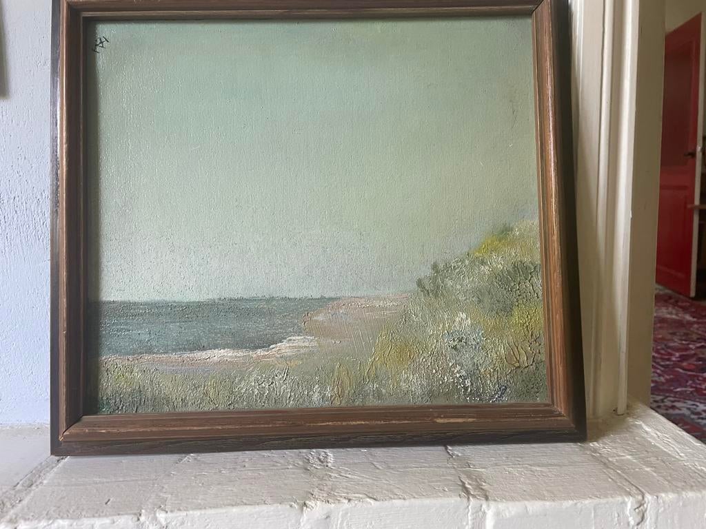 Dolf Henkes Zeegezicht/Duinlandschap - Olieverf op linnen, Ophalen of Verzenden