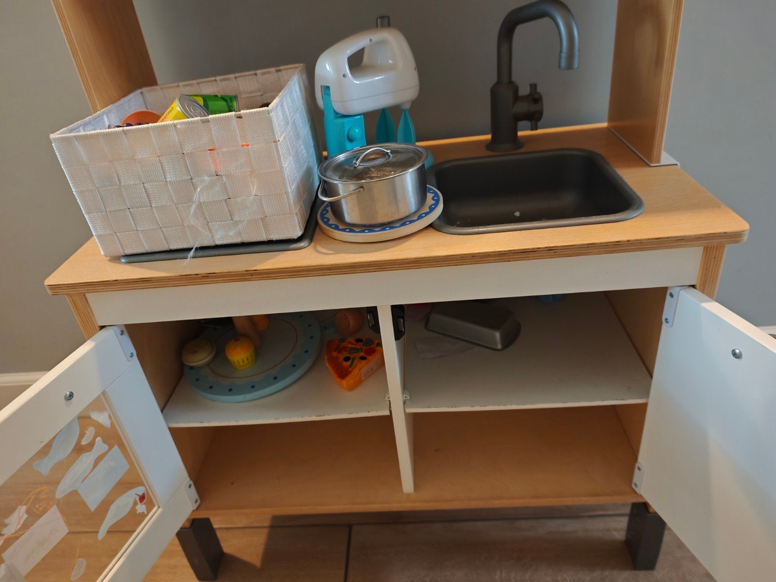 kinderkeuken met accessoires, Ophalen, Gebruikt, Hout, Speelkeuken