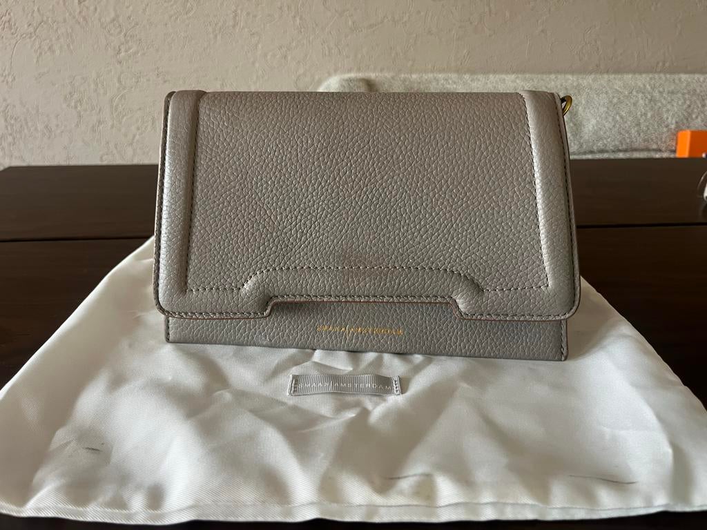 Smaak Amsterdam Bitti taupe leren schoudertasje, Ophalen of Verzenden, Zo goed als nieuw, Beige, Schoudertasje