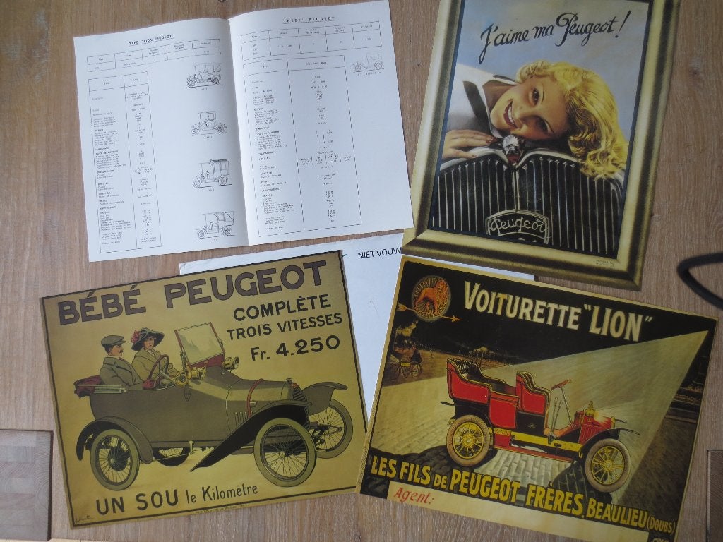 Posters : Peugeot - Set van 3 Peugeot Posters - 30cm./40cm., Verzamelen, Posters, Rechthoekig Liggend, Nieuw, Ophalen of Verzenden