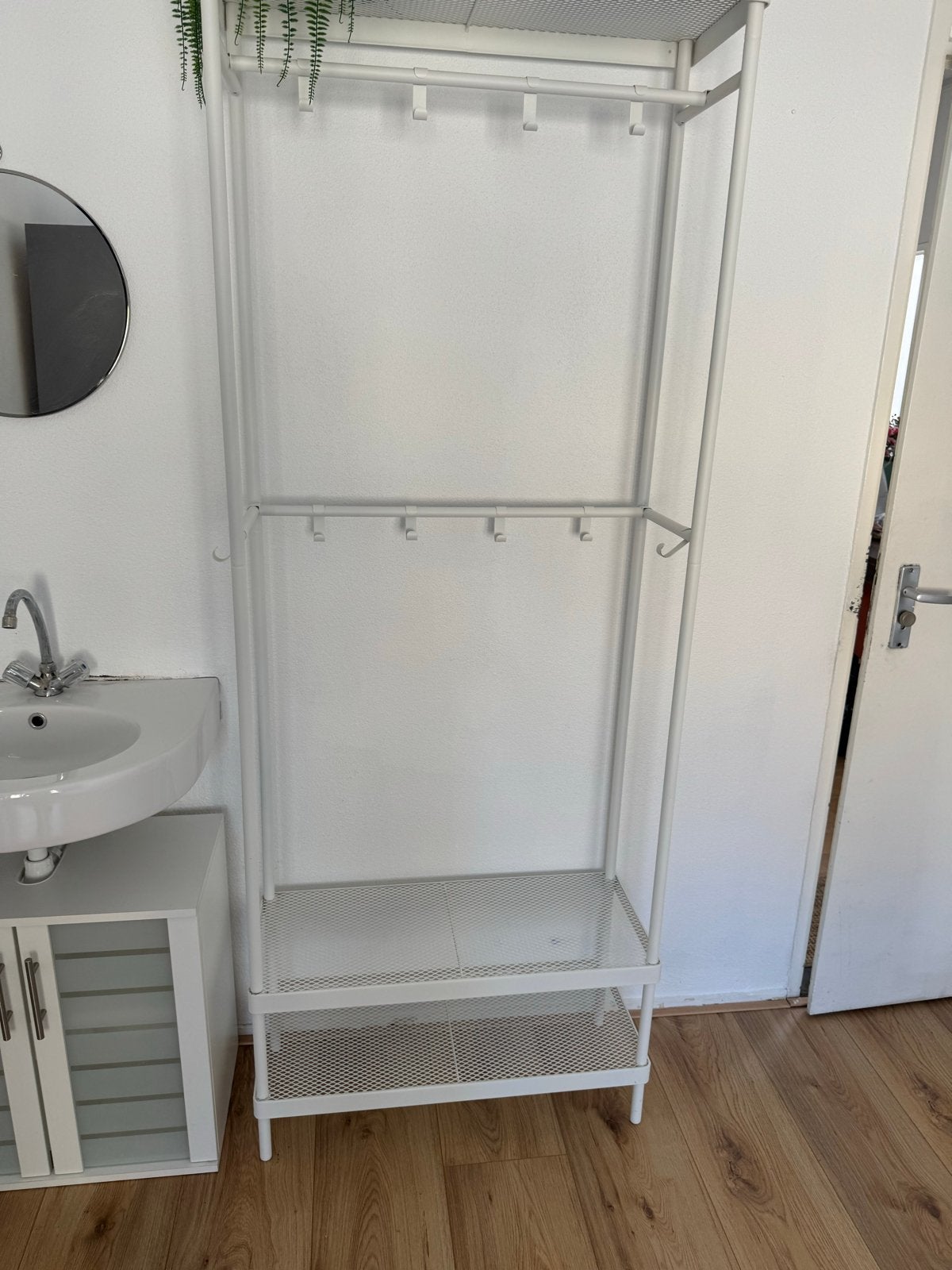 IKEA MACKAPÄR kledingrek wit, 78x32x200 cm, Ophalen, Gebruikt, Metaal, Staande kapstok