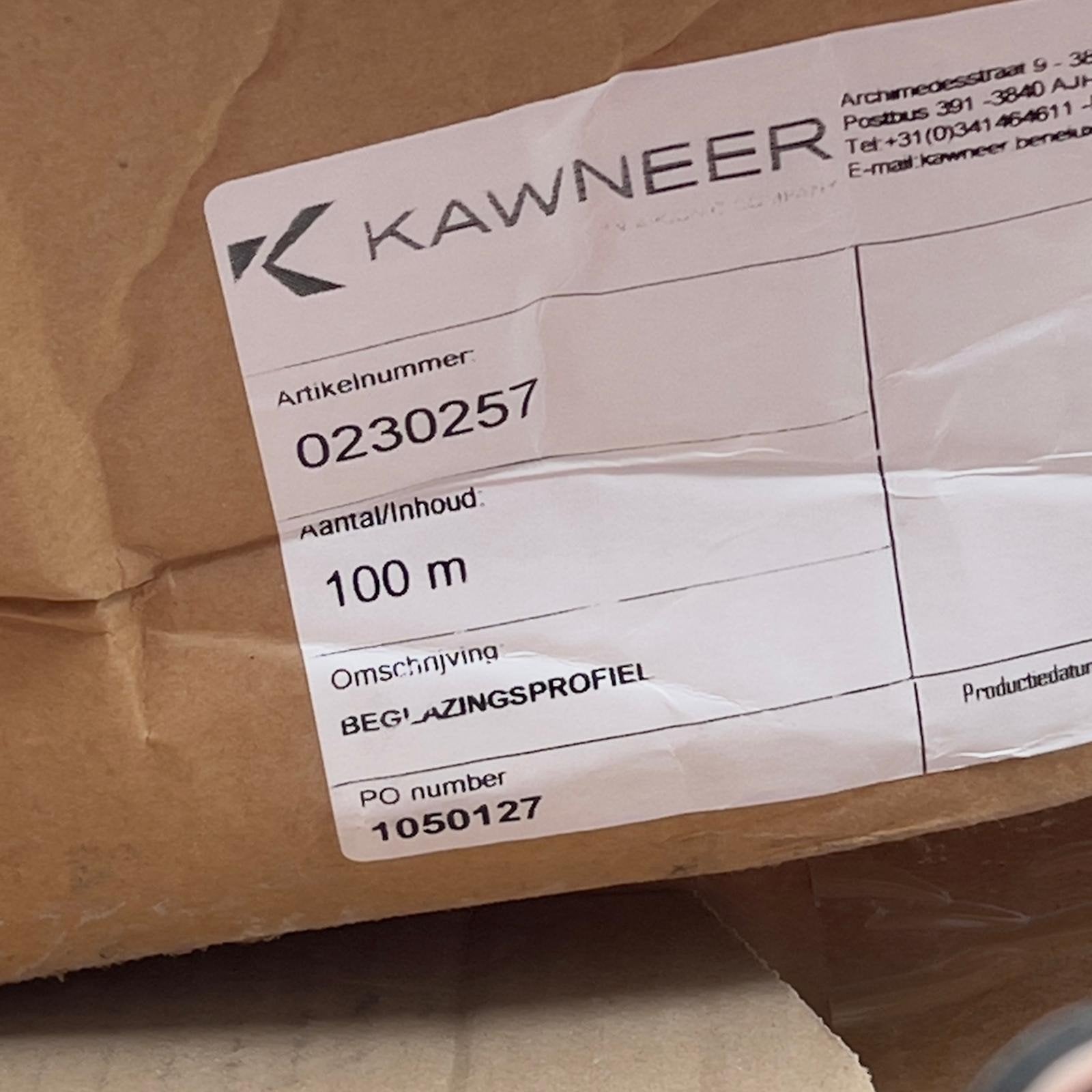 Kawneer beglazingsprofiel zwart 100m - Artikel 0230257, Ophalen, Nieuw, Glasplaat, 80 tot 120 cm