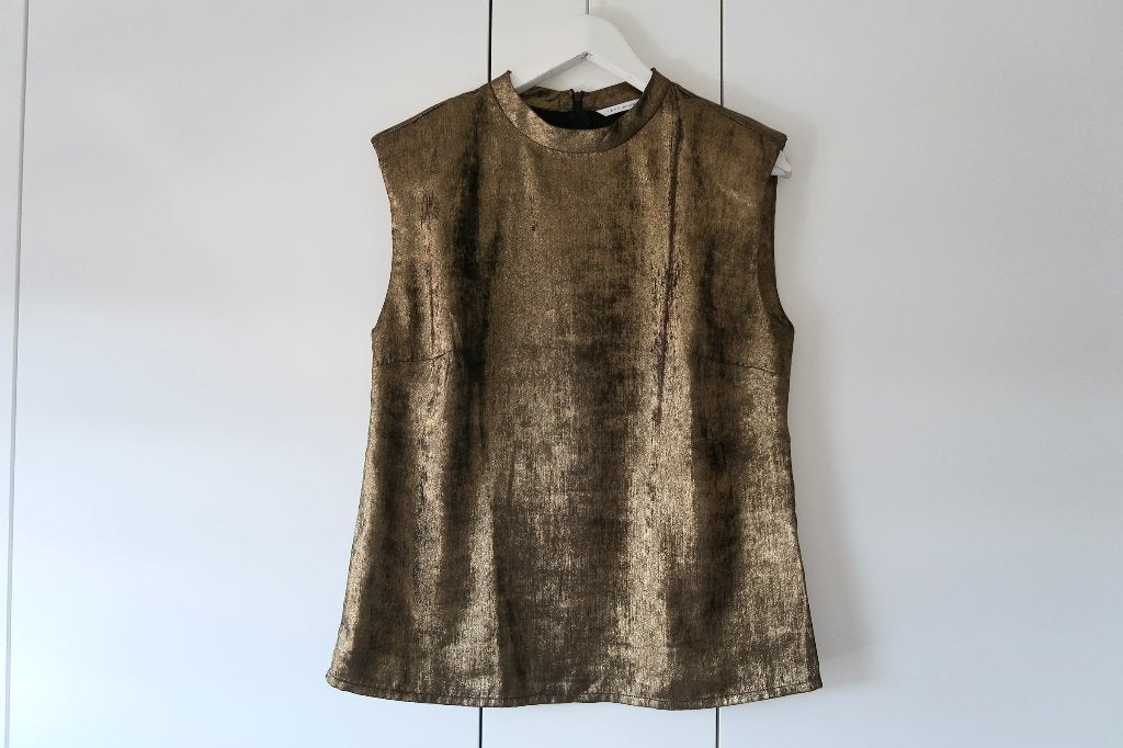 Yaya mouwloze top - Goud/Zwart, Nieuw, Ophalen of Verzenden, Yaya, Goud