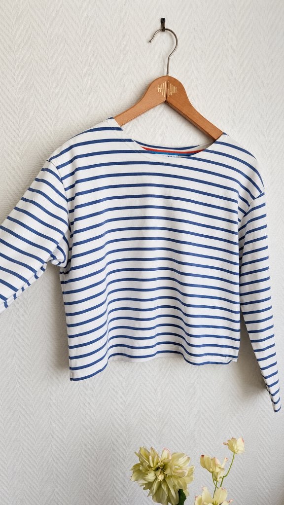 Breton Stripe trui XL | Tijdloze maritieme stijl, Blauw, Maat 42/44 (L), Ophalen of Verzenden, Zo goed als nieuw