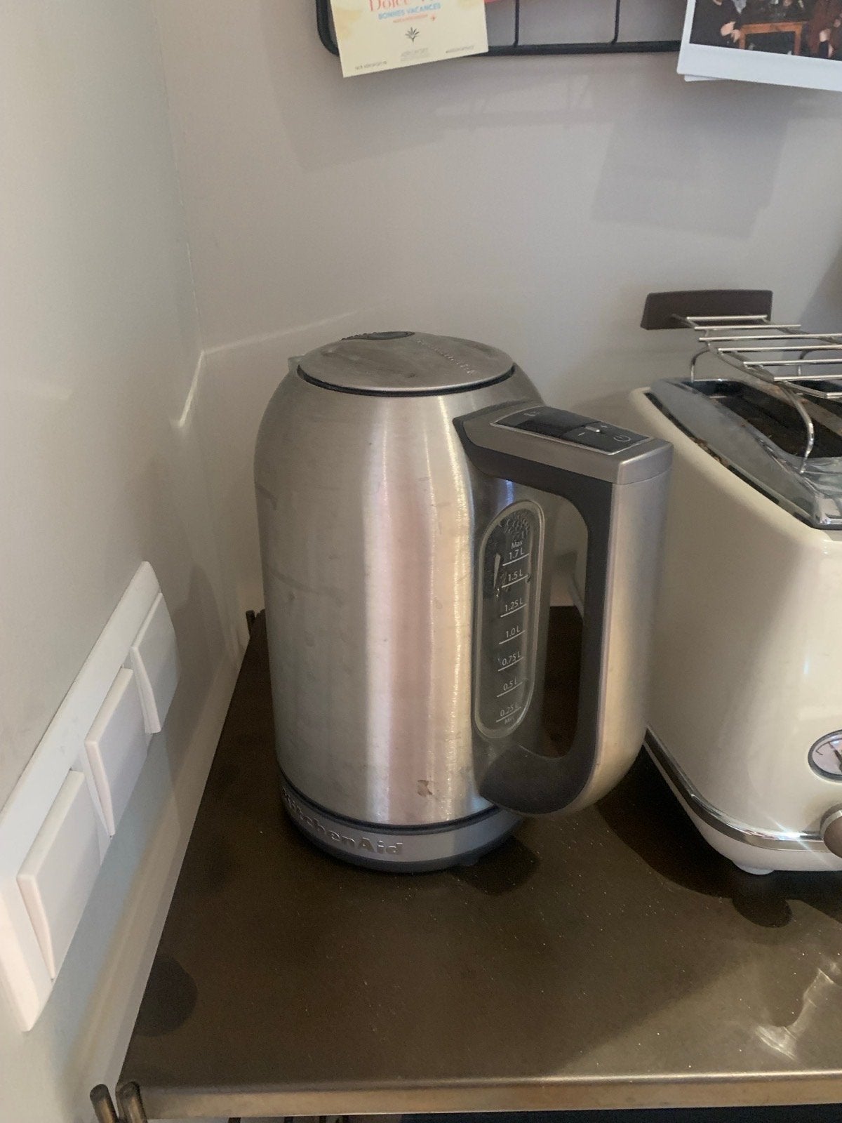 KitchenAid Waterkoker - RVS - 1.7L - Temperatuurregeling, Witgoed en Apparatuur, Waterkokers, 1 tot 2 liter, Ophalen, Gebruikt
