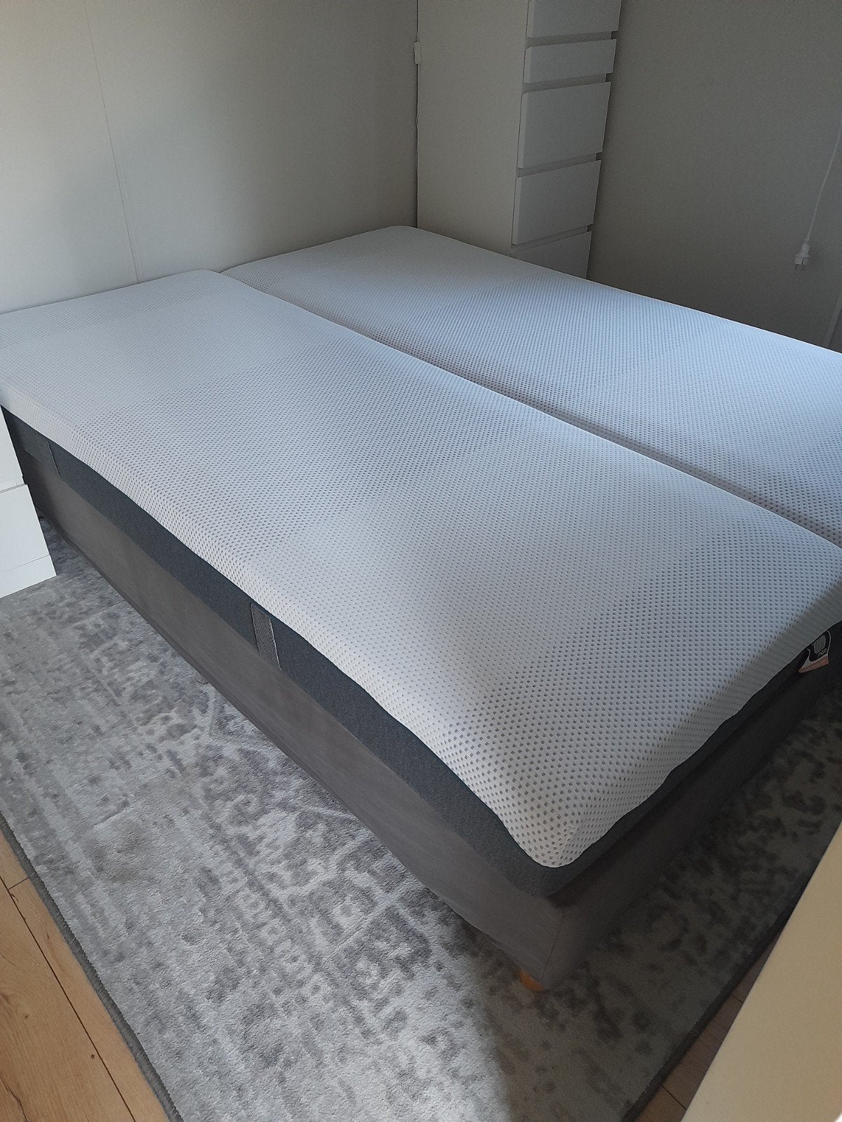 Complete boxspring 160x200 met nieuwe matrassen, Ophalen, Tweepersoons, Zo goed als nieuw, 200 cm