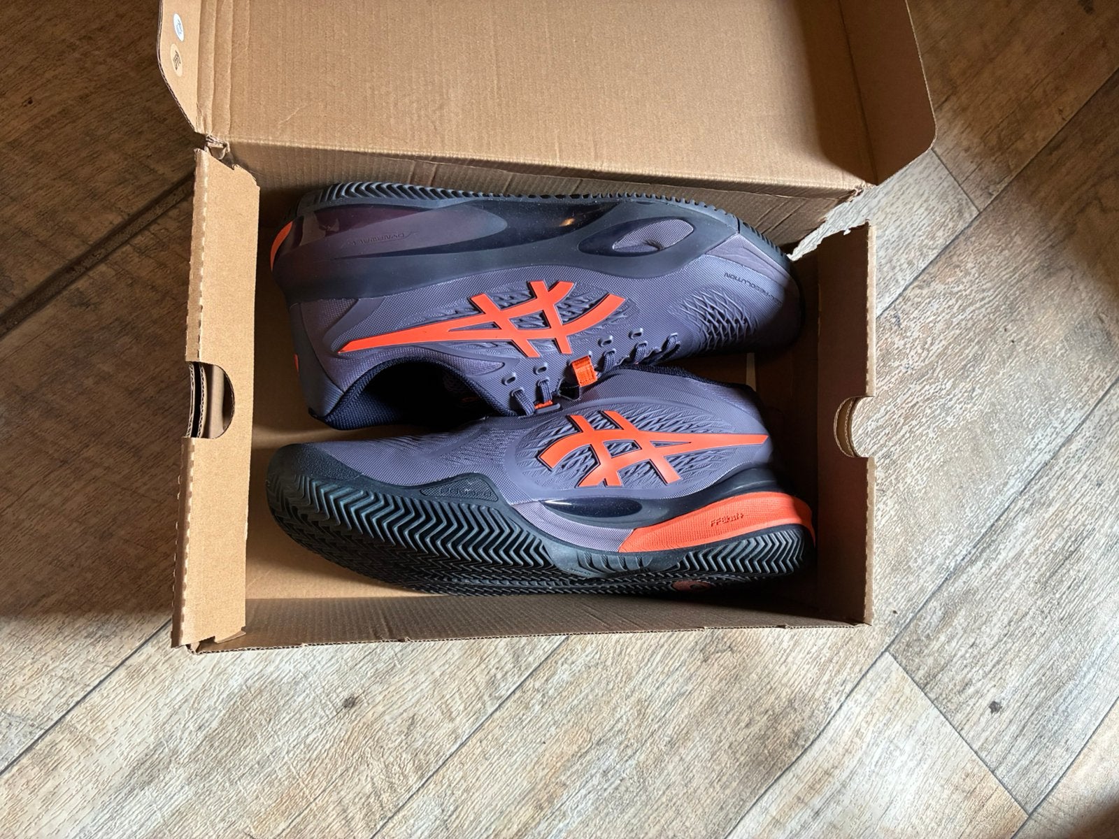 Asics Gel Resolution X Clay (padel) maat 42.5 (1x gebruikt), Ophalen of Verzenden, Gedragen, Overige kleuren, Sportschoenen
