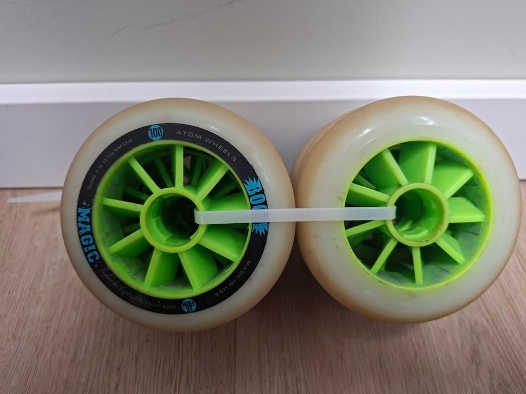 Set van 8 Boom Magic XX Firm 100mm inline skate wielen, Sport en Fitness, Skeelers, Ophalen of Verzenden, Gebruikt, Wielen of Lagers