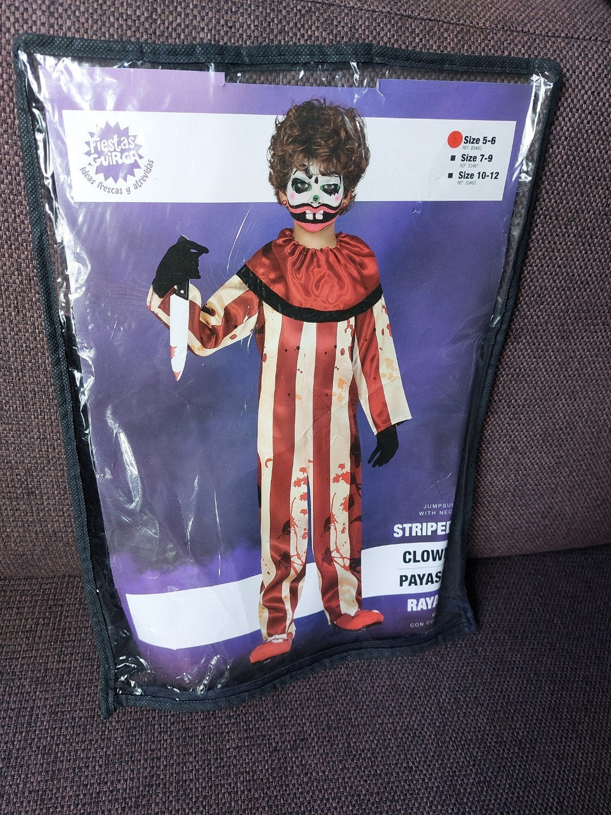 Halloween pak enge Clown voor 5/6 jr., Kinderen en Baby's, Ophalen of Verzenden, Gebruikt, 110 t/m 116, Jongen of Meisje