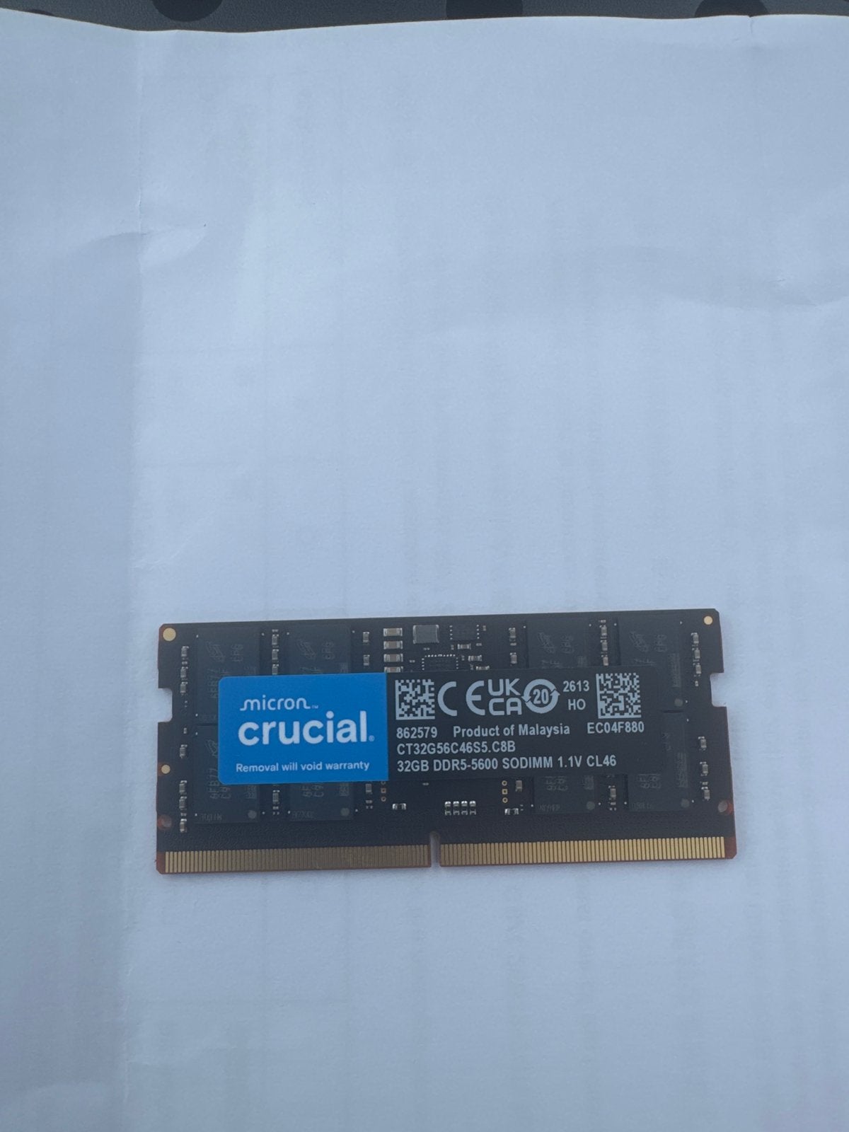 32GB DDR5-5600 SODIMM RAM module Micron Crucial
