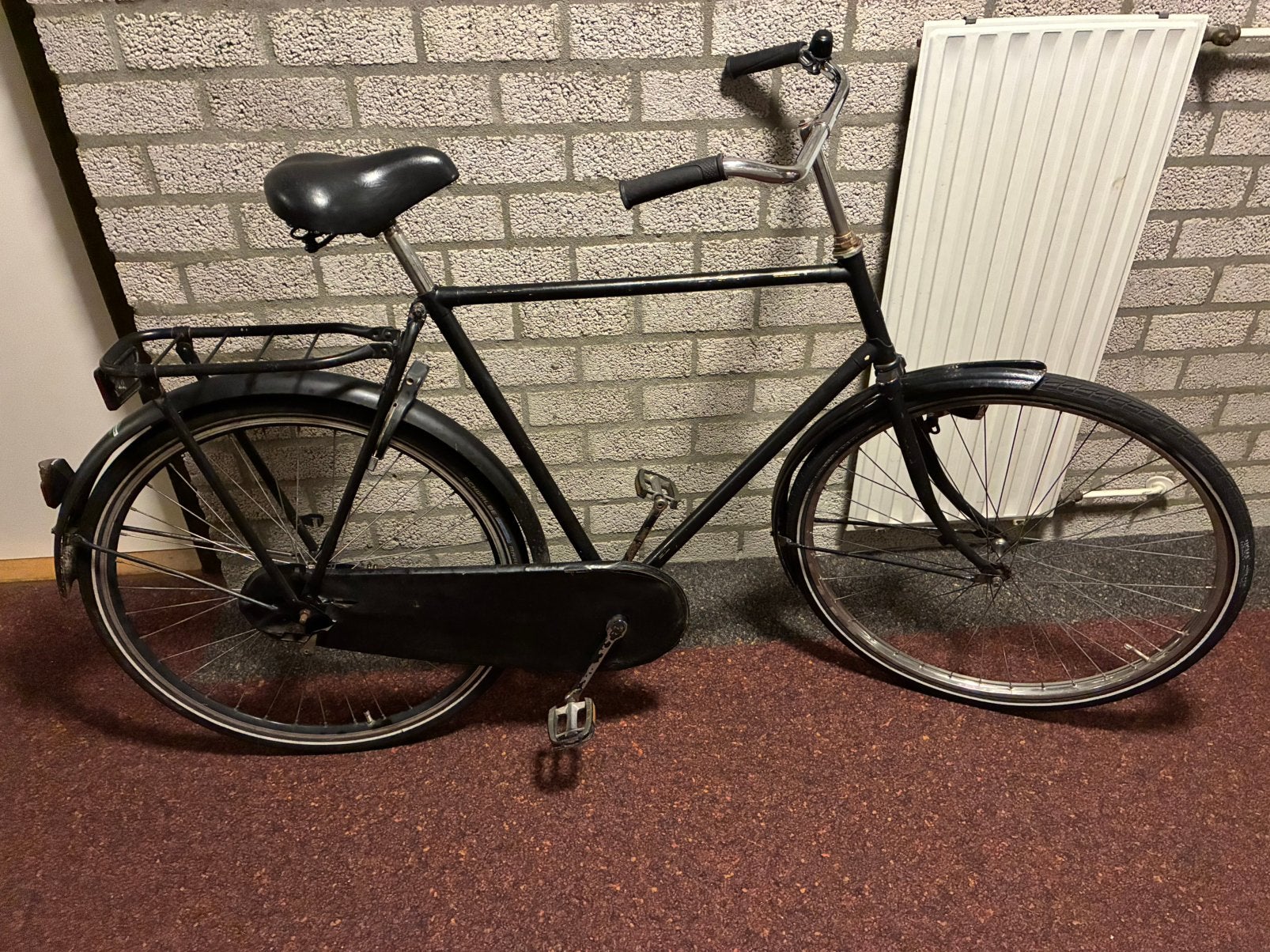 Zwarte Opafiets met terugtraprem, Terugtraprem, Gebruikt, 53 tot 57 cm, Ophalen