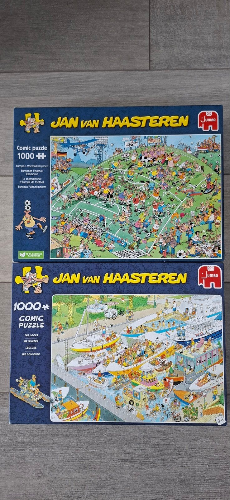 Te koop: 2 stuks Jan van Haasteren Puzzels., Ophalen, 500 t/m 1500 stukjes, Gebruikt, Legpuzzel
