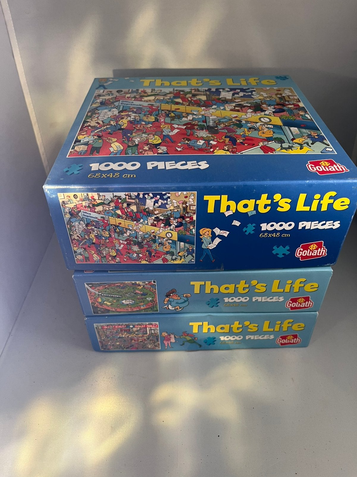 3x Goliath That's Life Puzzels 1000 stukjes, Ophalen of Verzenden, 500 t/m 1500 stukjes, Gebruikt, Legpuzzel