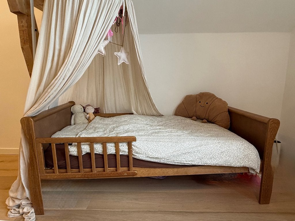Woodies peuterbedje, Kinderen en Baby's, Ophalen, 70 tot 85 cm, 140 tot 160 cm, Zo goed als nieuw