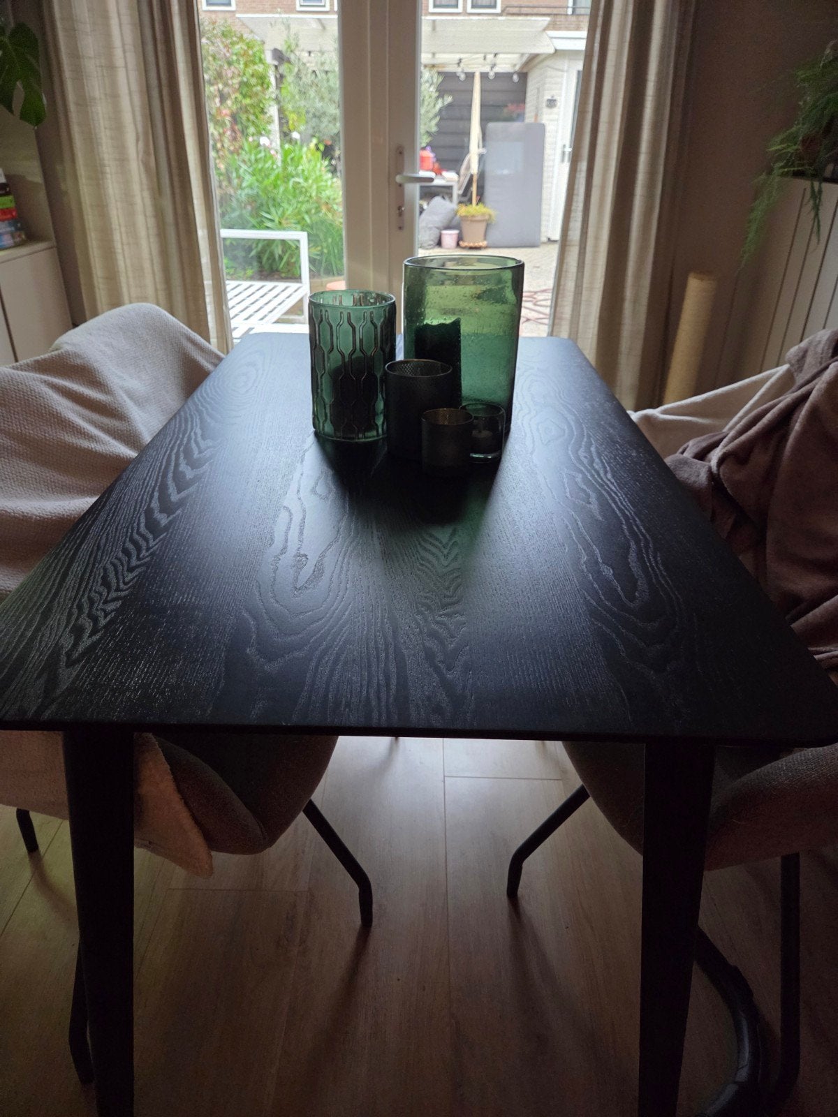 IKEA Lisabo tafel - Zwart - Eetkamer/Bureau, Ophalen, Gebruikt, 100 tot 150 cm, Modern, Scandinavisch