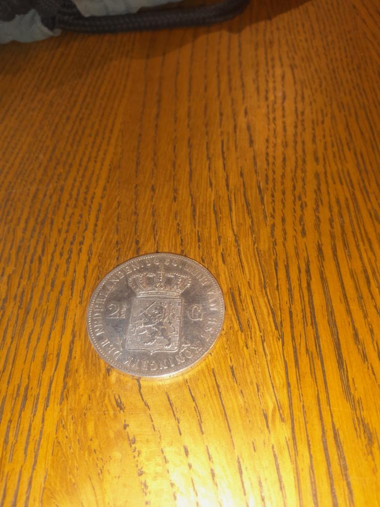 Zilveren 2,5 Gulden Koning Willem III 1858, Koning Willem III, Zilver, Ophalen of Verzenden, Losse munt