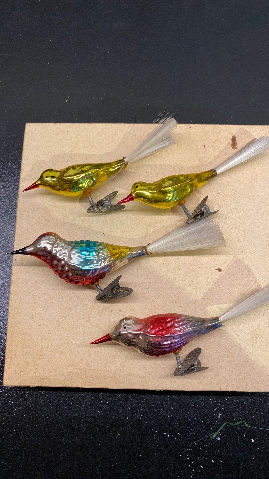 Antieke kerstballen vogels glazen vogel, Diversen, Ophalen of Verzenden, Zo goed als nieuw