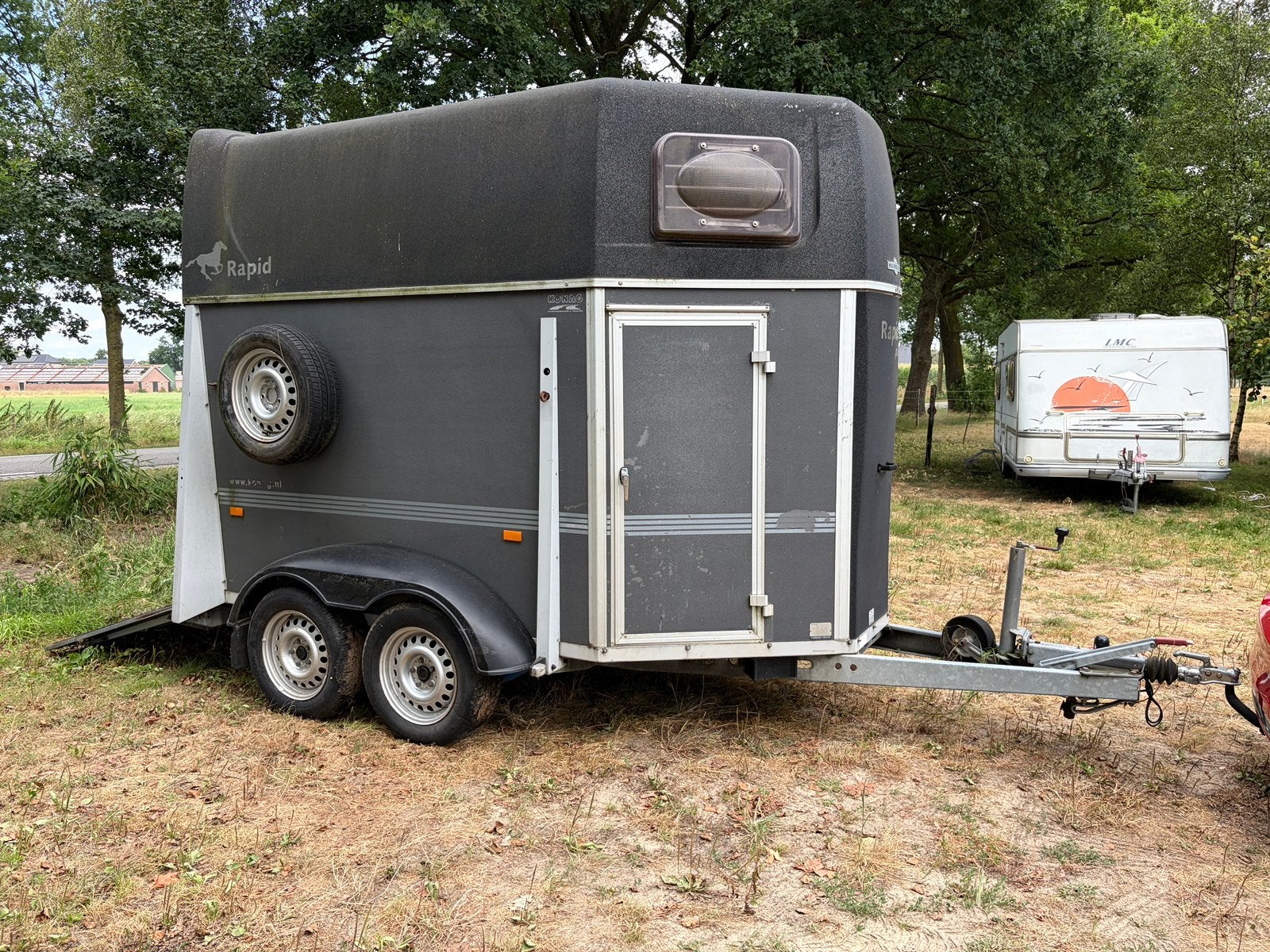 Zeer degelijk humbaur Rapid 2 paards trailer, Ophalen, Gebruikt, Hout, 2-paards trailer