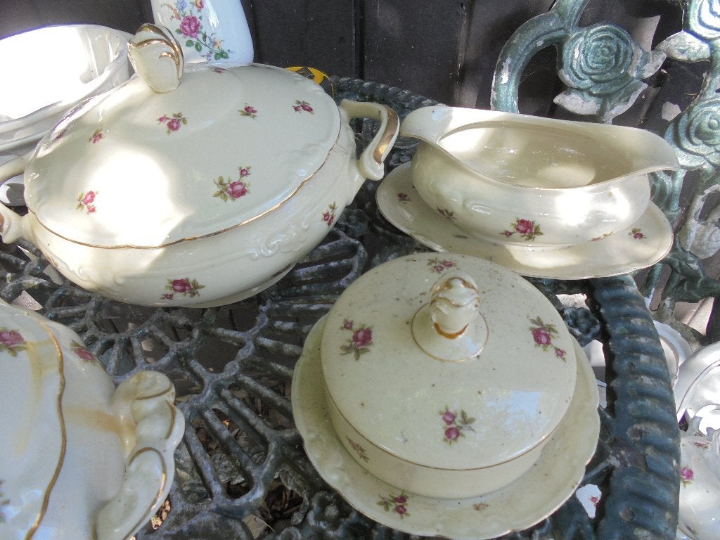 Dekschaal, Juskom, Botervl. Rieber Mitterteich Bavaria roos, Ophalen of Verzenden
