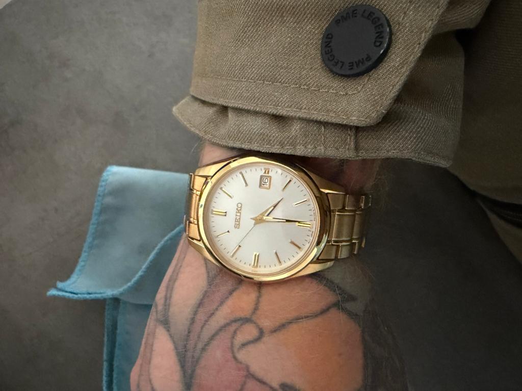Seiko heren horloge goudkleurig, Sieraden, Tassen en Uiterlijk, Horloges | Heren, Ophalen, Zo goed als nieuw
