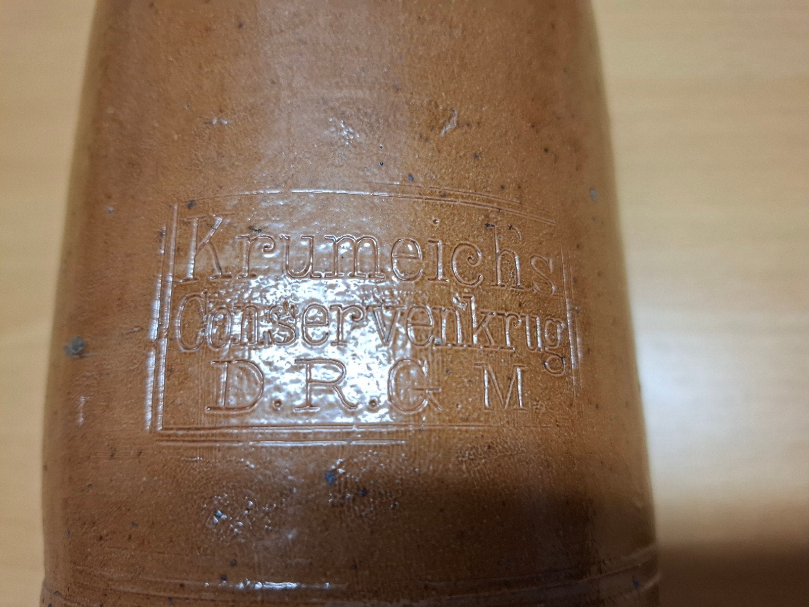 Antieke Kruimeichs Conservenkrug D.R.G.M. Steengoed Pot, Ophalen of Verzenden