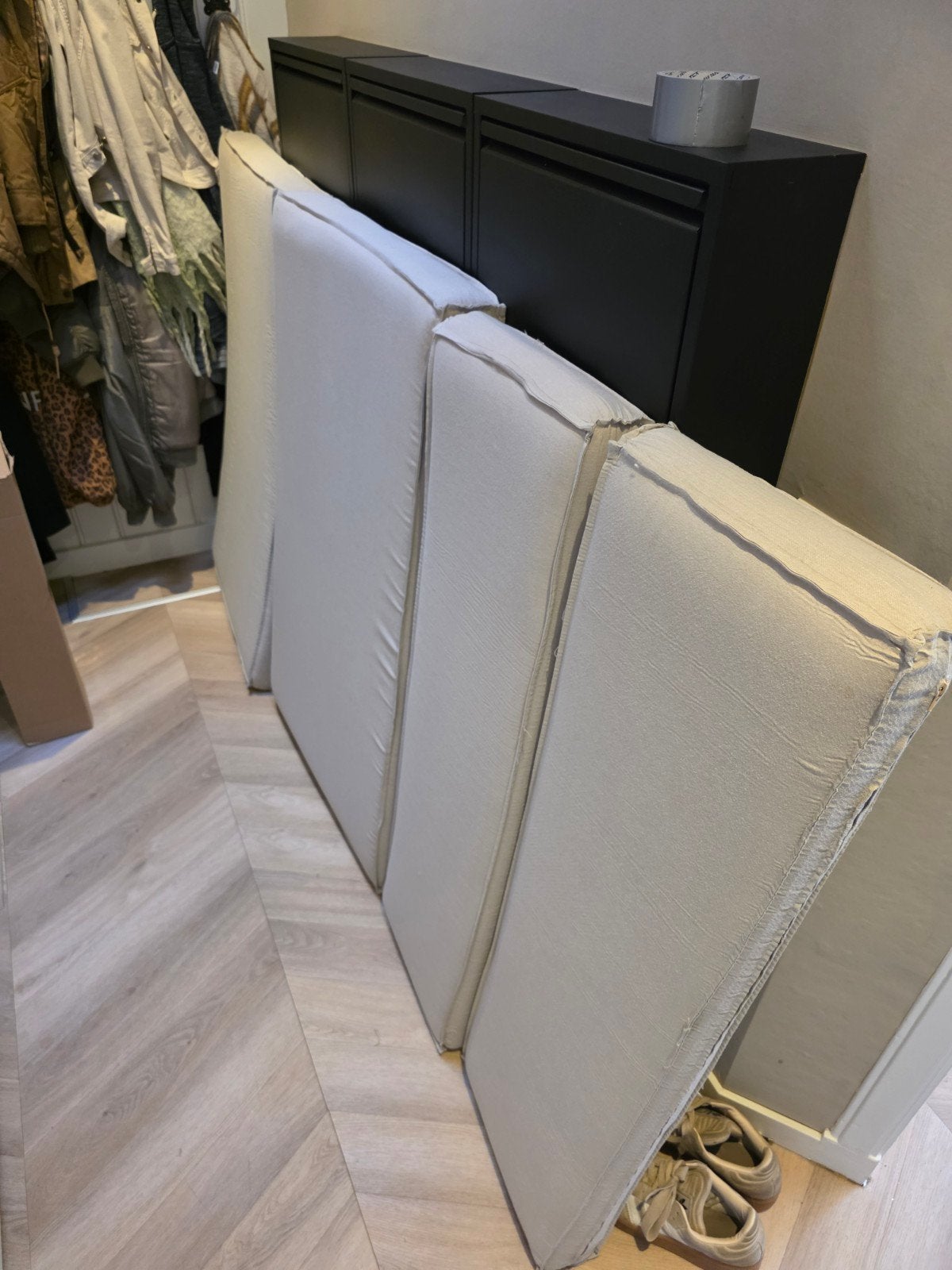 Nieuwe Kwantum palletkussens (2 zit, 2 rug) taupe/beige, Ophalen, Nieuw, Beige, Vierkant