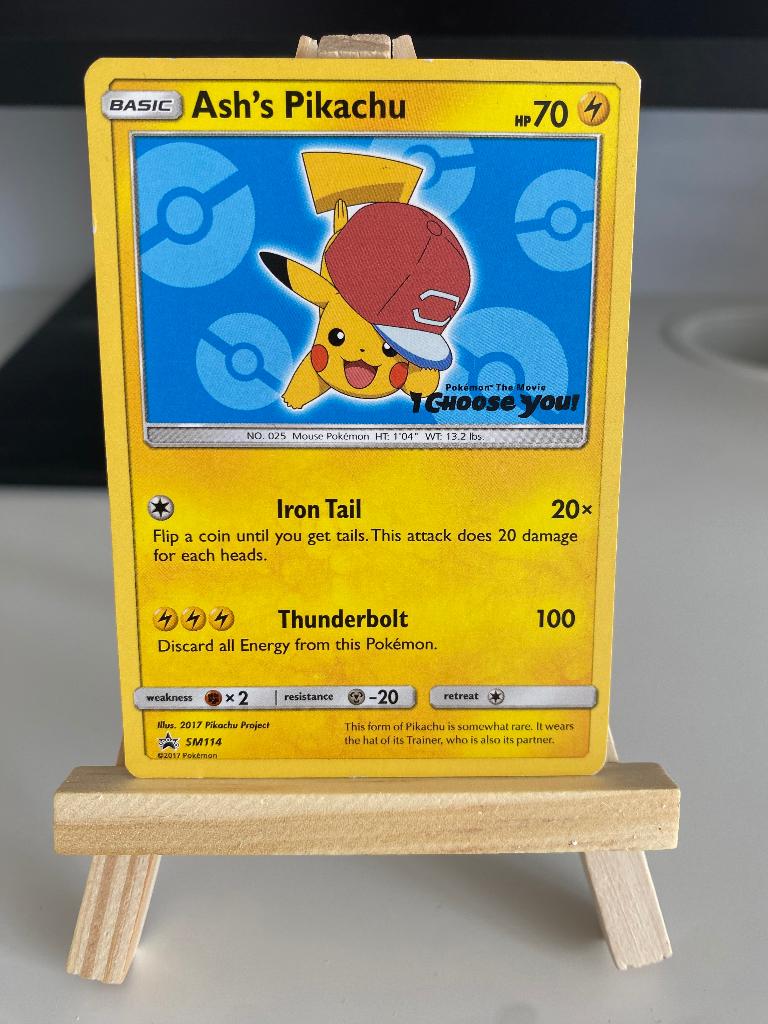 Ash's pikachu, Ophalen of Verzenden, Gebruikt, Losse kaart