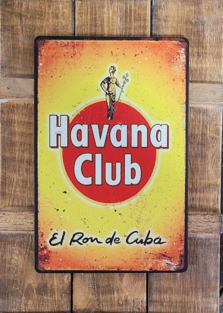 Havana Club Verticaal reclamebord van metaal wandbord deco, Verzamelen, Reclamebord, Info@deconoord.nl, Deco Noord, Nieuw