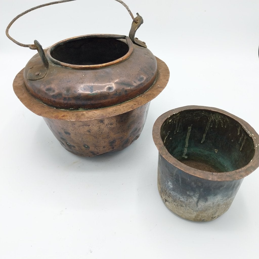 Grote oude Koperen lijmpot (30802-ML), Ophalen of Verzenden