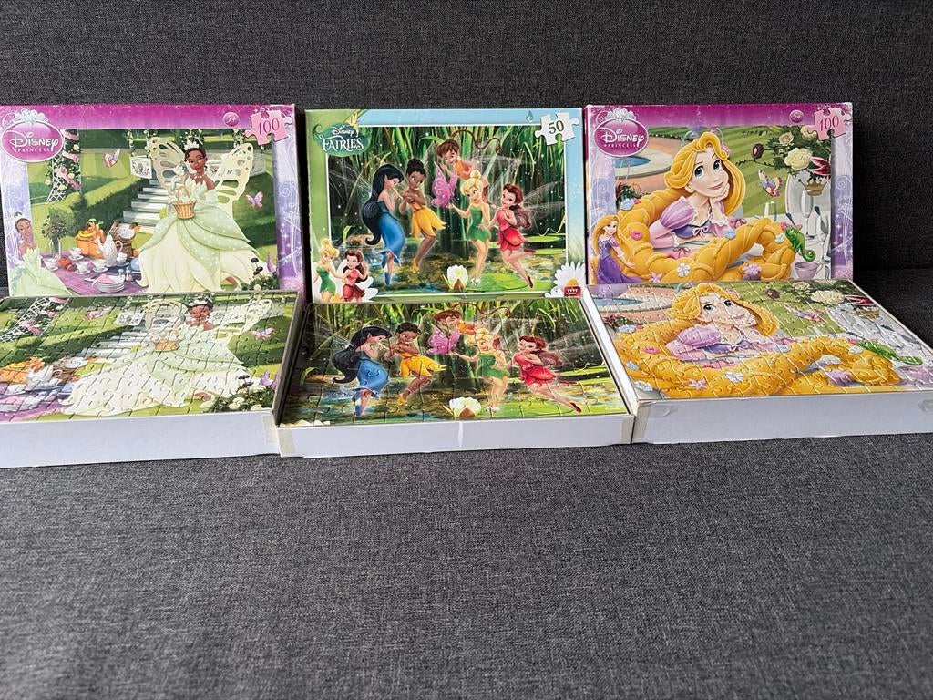 Disney Prinses & Fairies Puzzels - 3 stuks, Ophalen of Verzenden, Meer dan 50 stukjes, Gebruikt, 4 tot 6 jaar