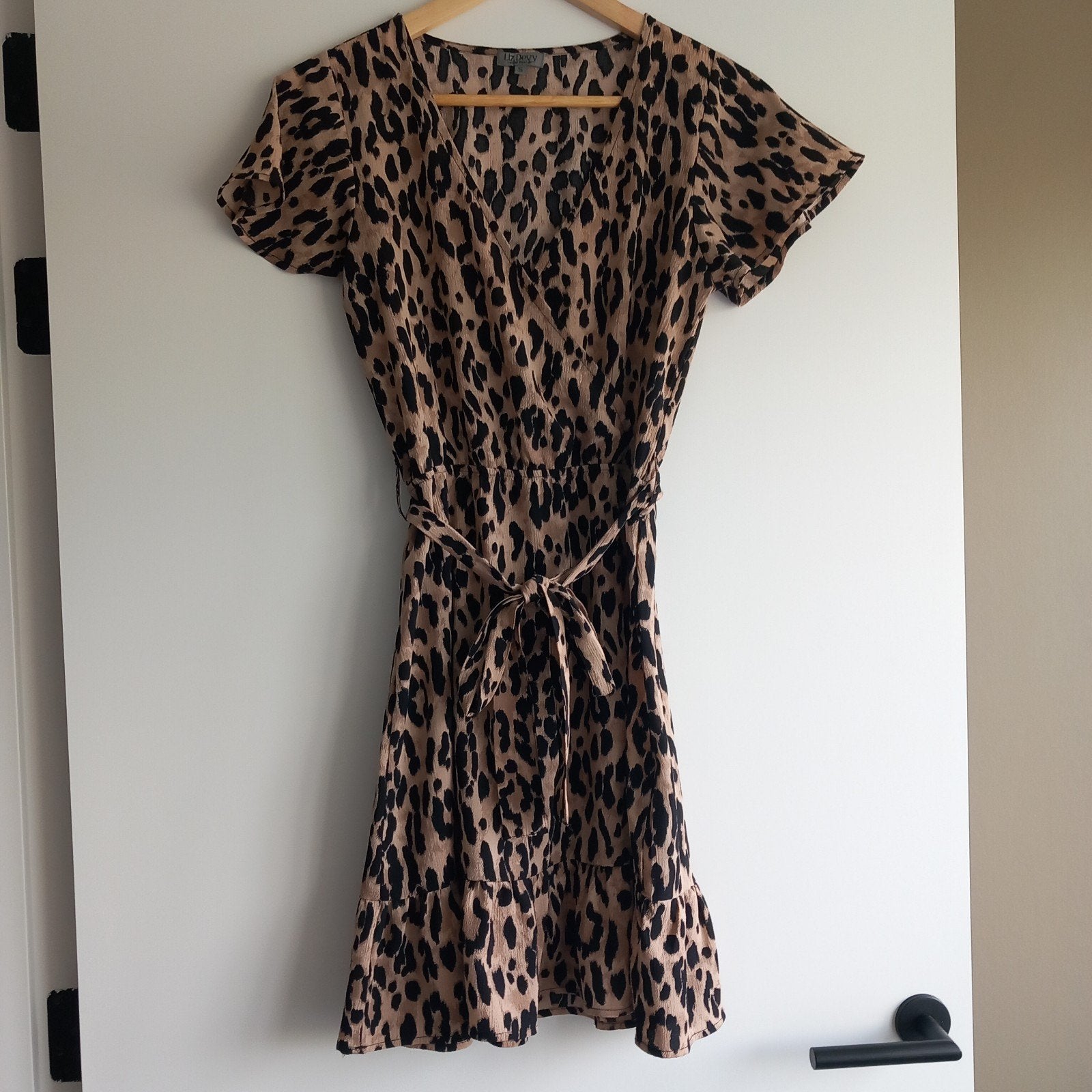 Leuke panterprint jurk maat S liz devy, Kleding | Dames, Bruin, Ophalen of Verzenden, Zo goed als nieuw, Maat 36 (S)
