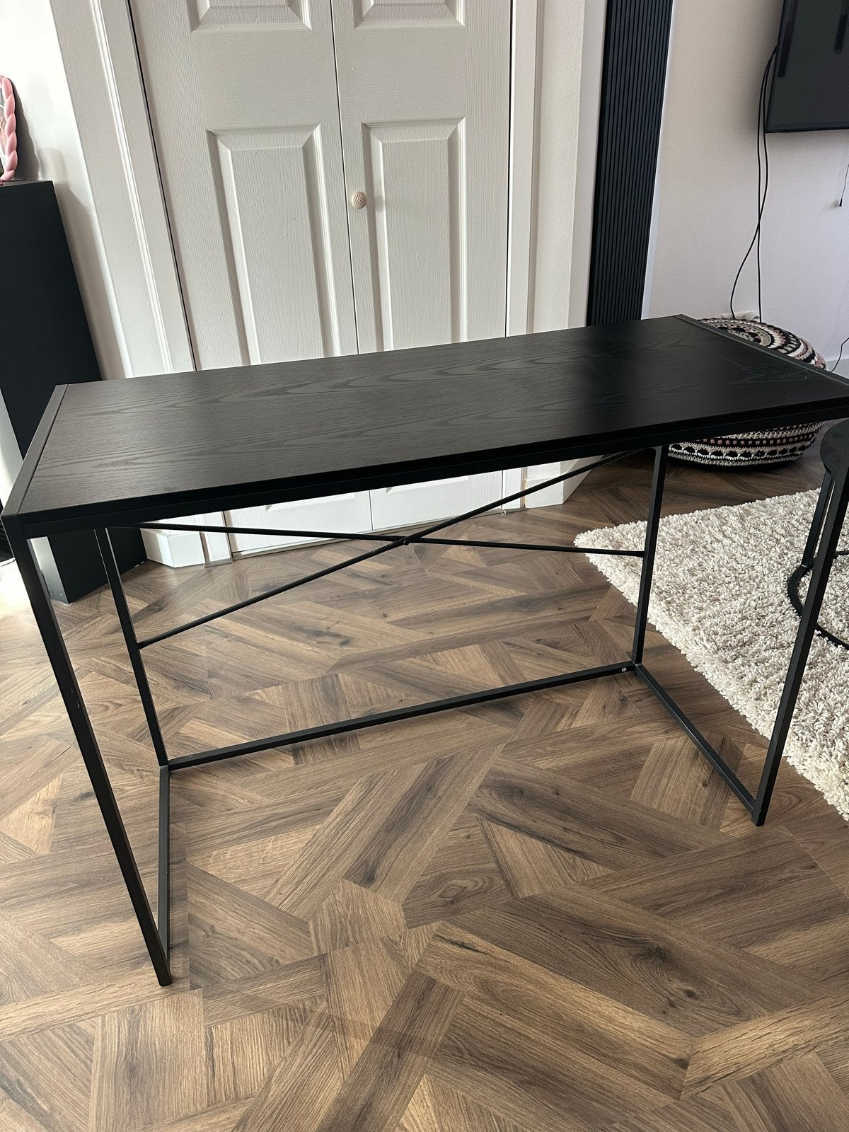 Zwart bureau - Hoogte 75 cm, diepte 45 cm, lengte 100 cm, Ophalen, Zwart, Gebruikt, Metaal