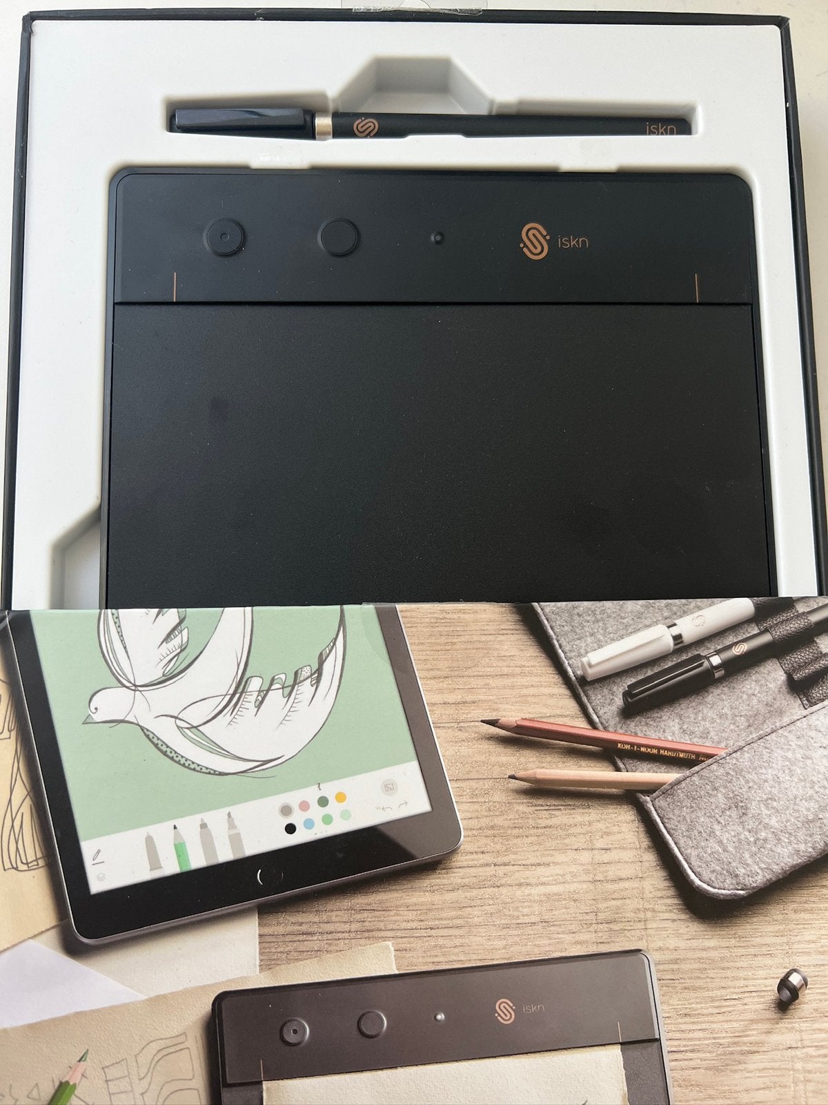 Tekentablet ISKN The Slate 2+ (met hoes), Computers en Software, Tekentablets, Zo goed als nieuw, Ophalen of Verzenden