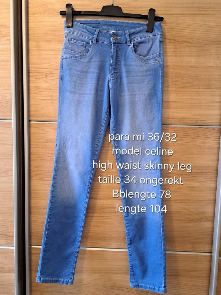 Para Mi Celine High Waist Skinny Leg Jeans - Maat 36/32, Para Mi, Blauw, Ophalen of Verzenden, Zo goed als nieuw