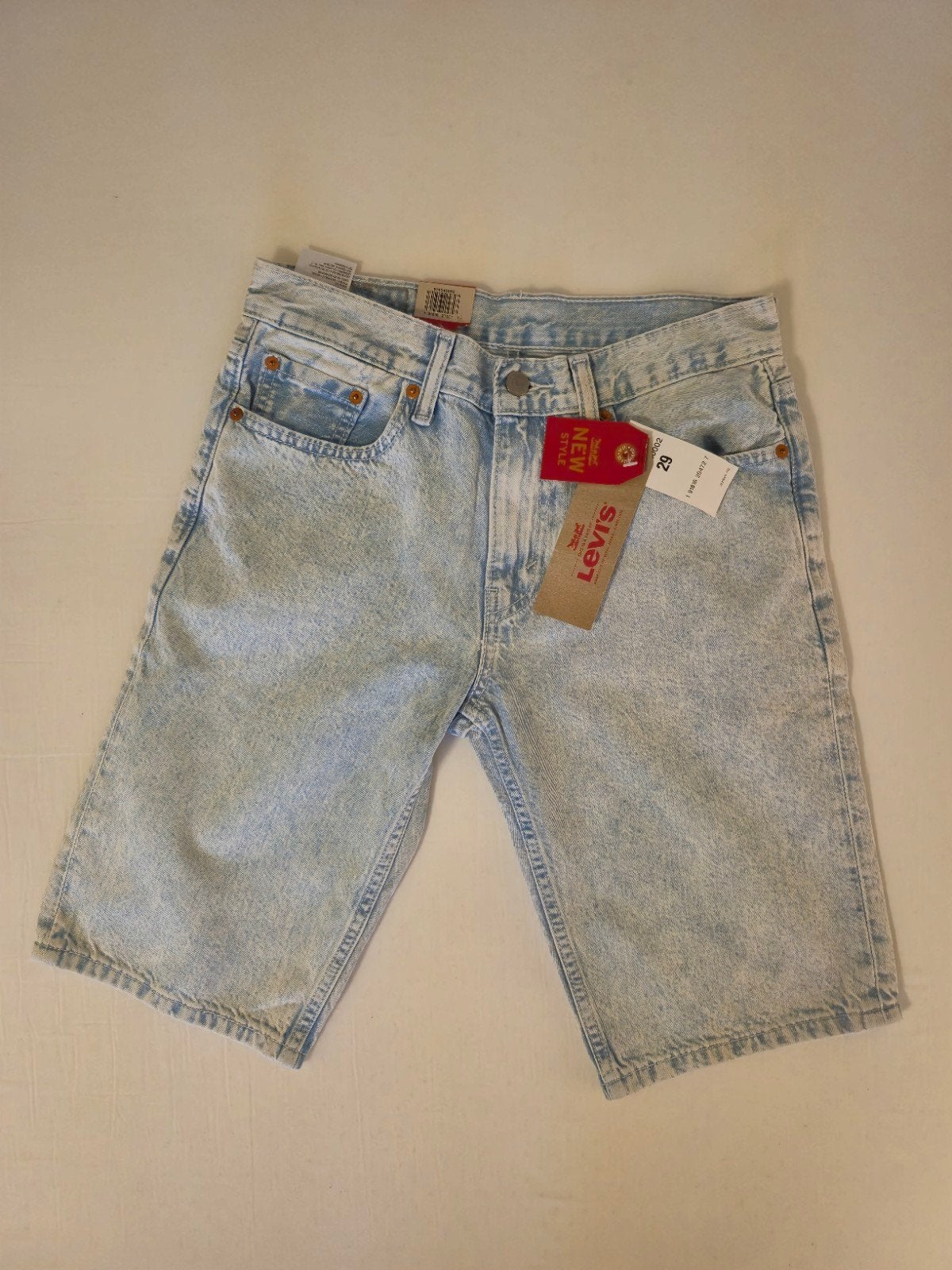 Nieuwe Levi's 502 Regular Taper spijkerbroek shorts, Levi's, Blauw, Nieuw, W32 (confectie 46) of kleiner