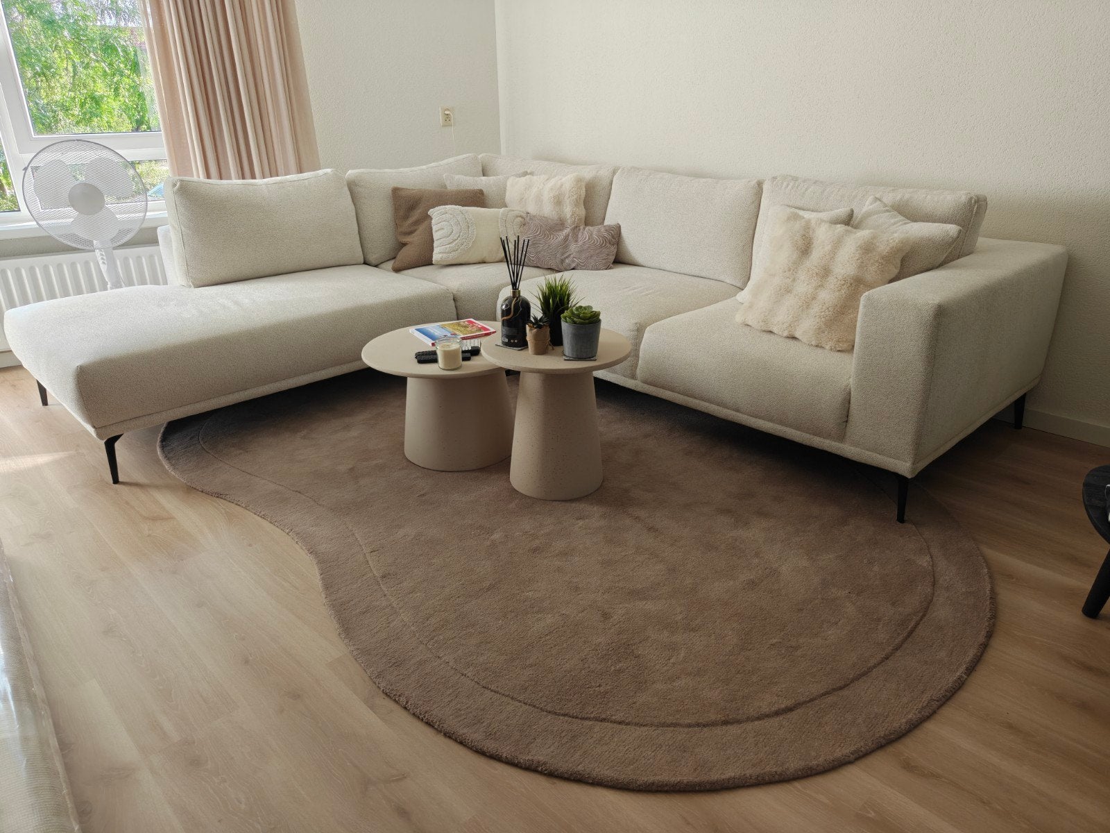 Nous Living Spark wollen vloerkleed 290x200 - ZGAN, Huis en Inrichting, Ophalen, Bruin, 200 cm of meer, Zo goed als nieuw