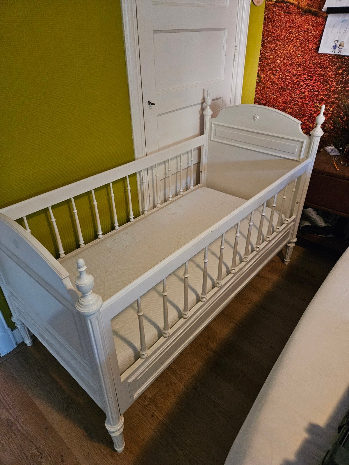 Vintage Ledikant 135x65 cm met matras, Ophalen, Ledikant