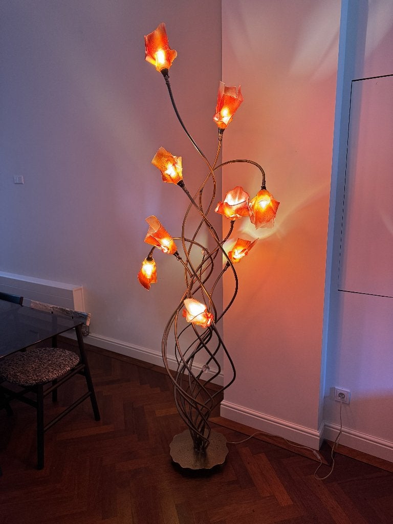 Designer Handmade Glass Floor Lamp (De Landtsheer Art), Ophalen, Zo goed als nieuw, Glas, 75 cm of meer