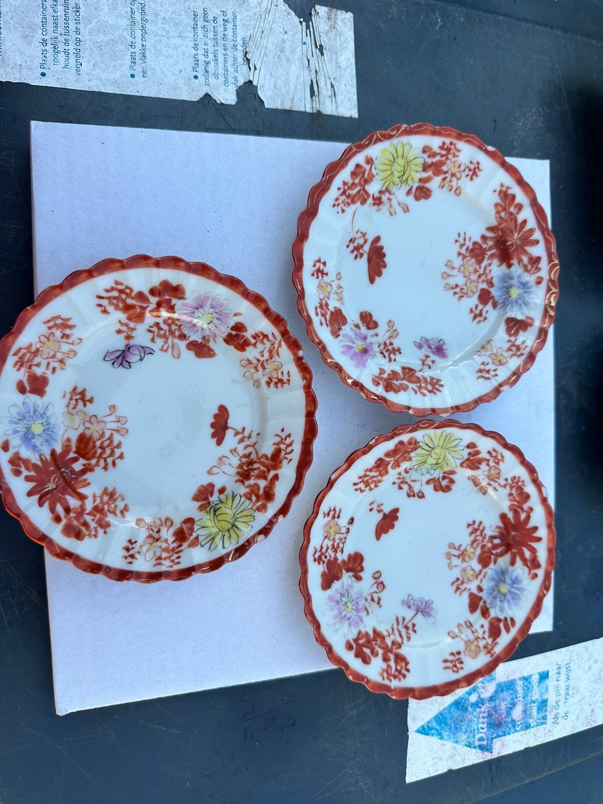 3 antieke japanse schoteltjes, Antiek en Kunst, Ophalen of Verzenden