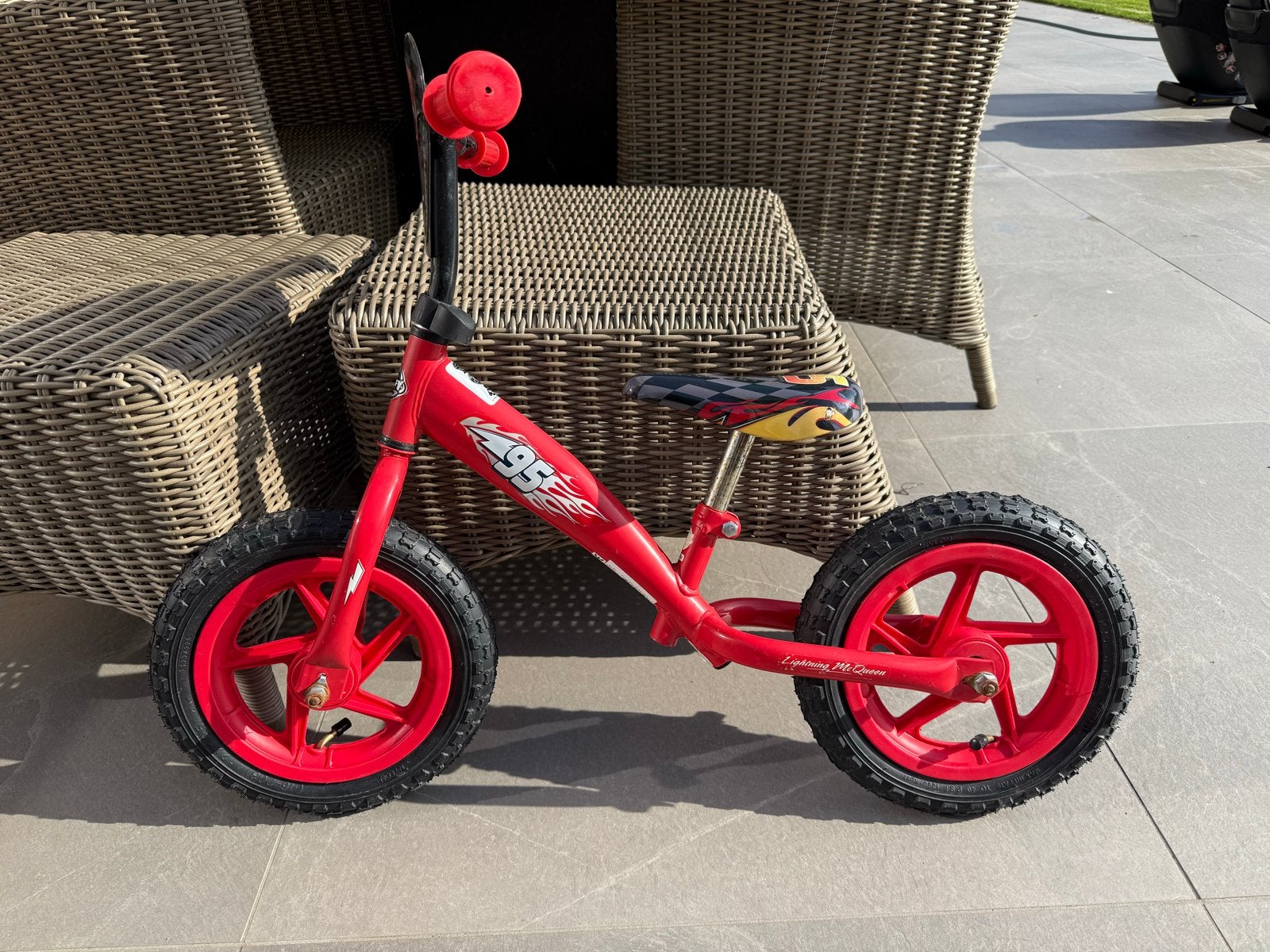 Cars loopfiets 12 inch - Weinig gebruikt, Ophalen, Gebruikt, Minder dan 16 inch
