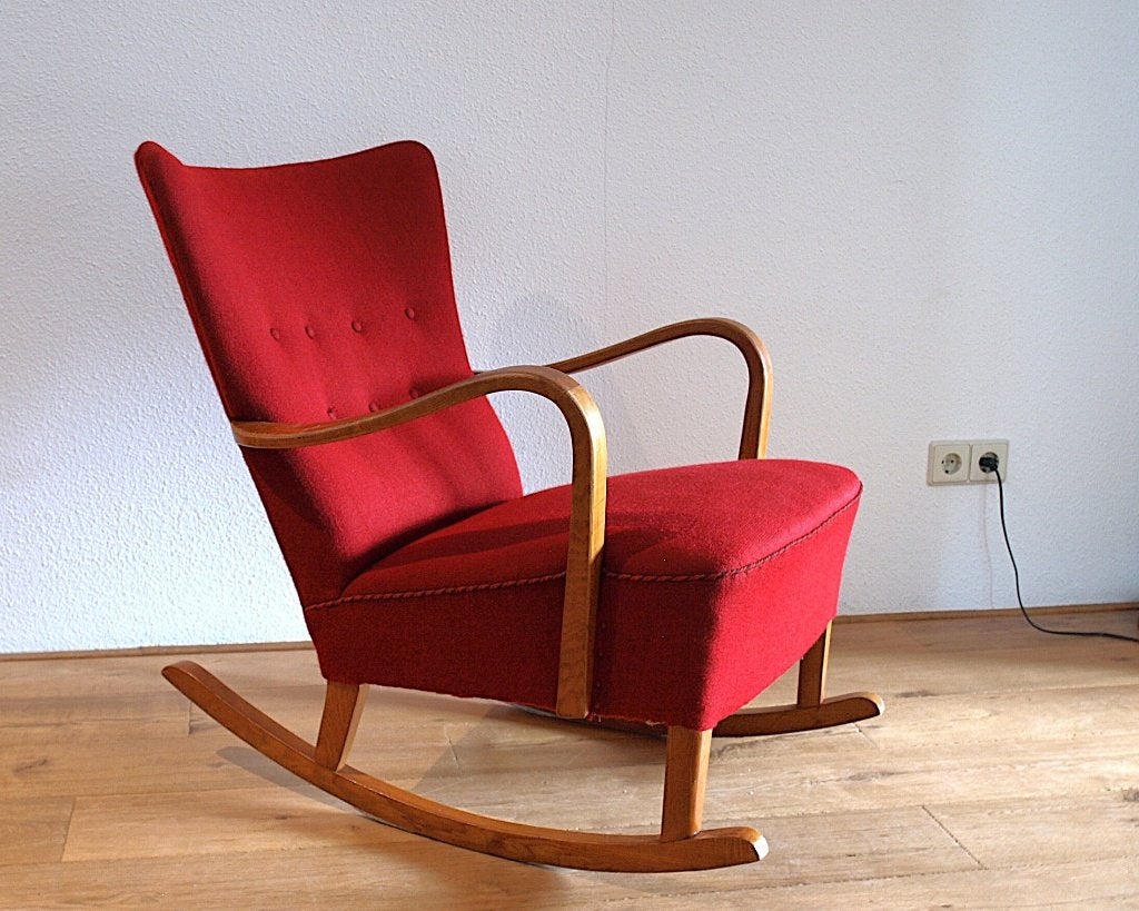 Zweedse schommelstoel retro vintage fauteuil, Ophalen, Gebruikt, 75 tot 100 cm, 50 tot 75 cm