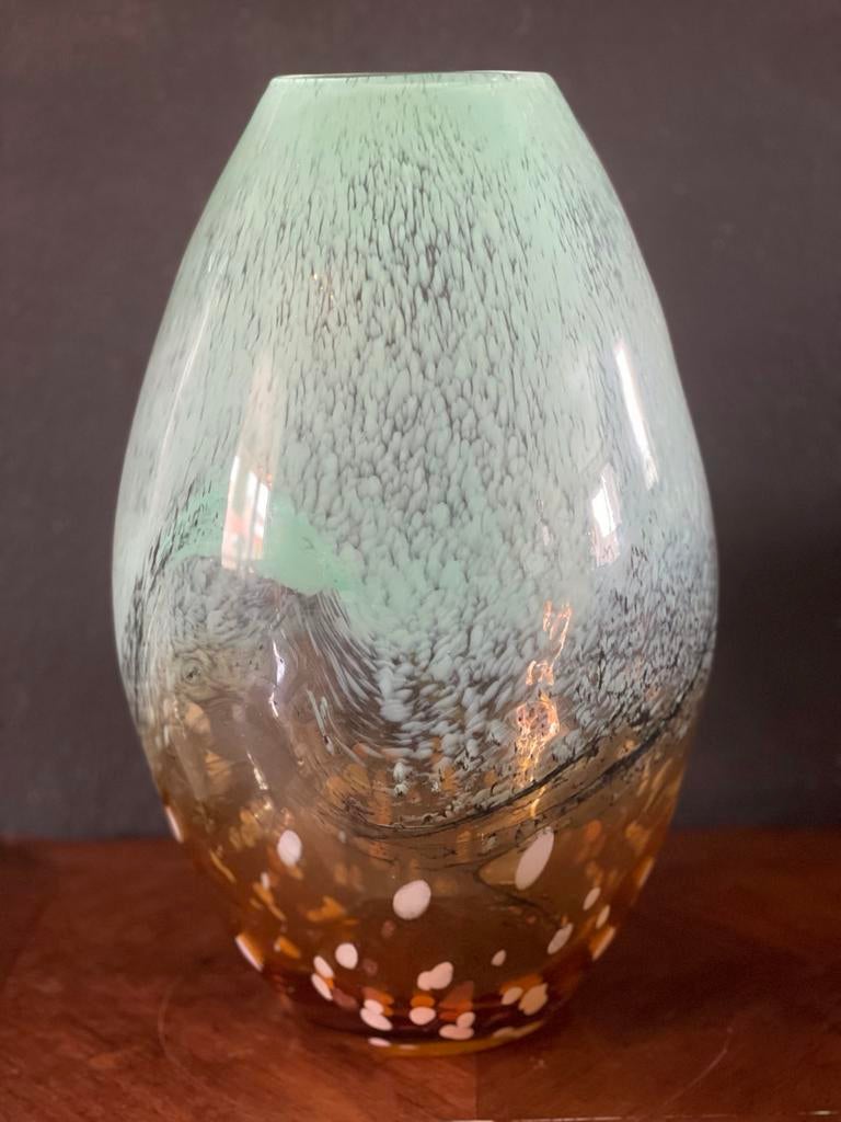 XL Glazen Kunst Vaas - Uniek Design, Ophalen of Verzenden