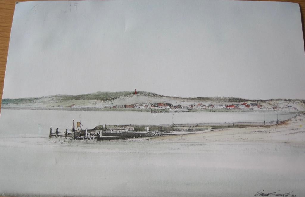 Ciano Siewert - Gezicht op Vlieland - 1990, Verzenden, 1980 tot heden, Gelopen, Overige thema's