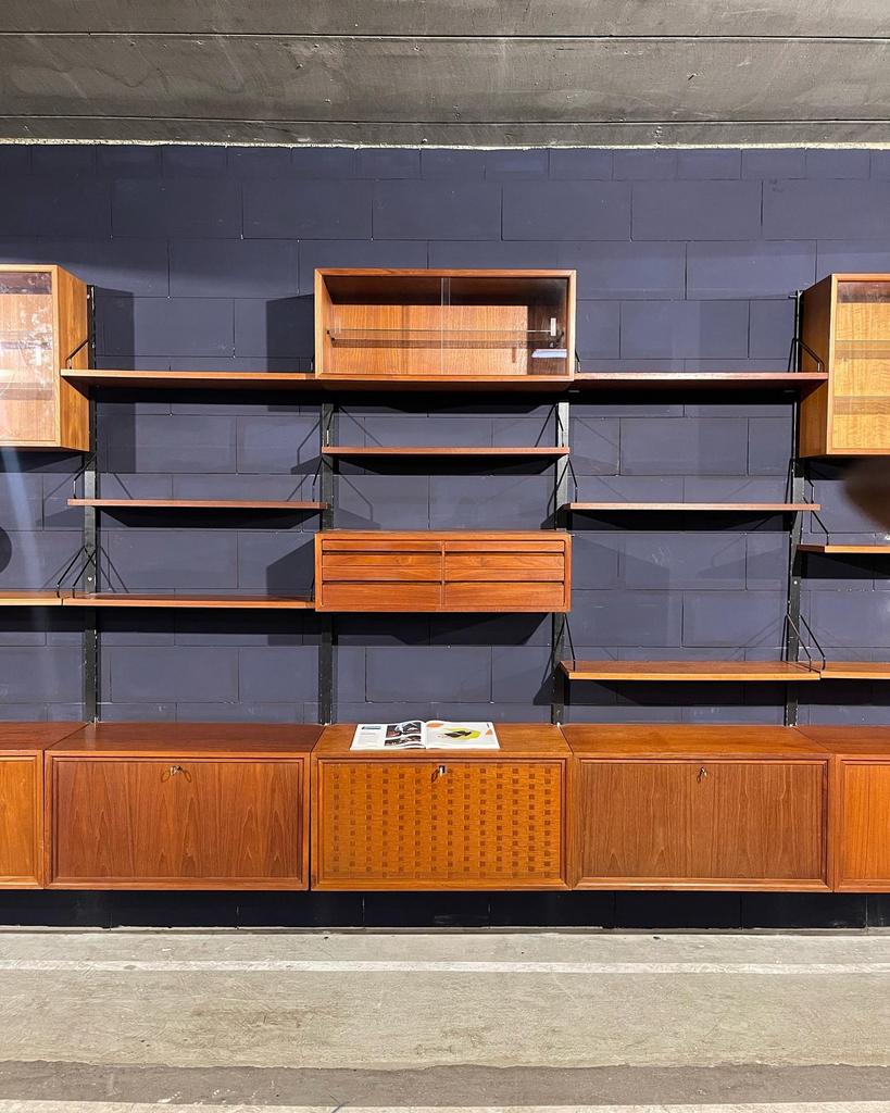 Poul Cadovius by Royal System vintage modulair wandsysteem, Gebruikt, 75 cm of meer, Glas, Ophalen of Verzenden