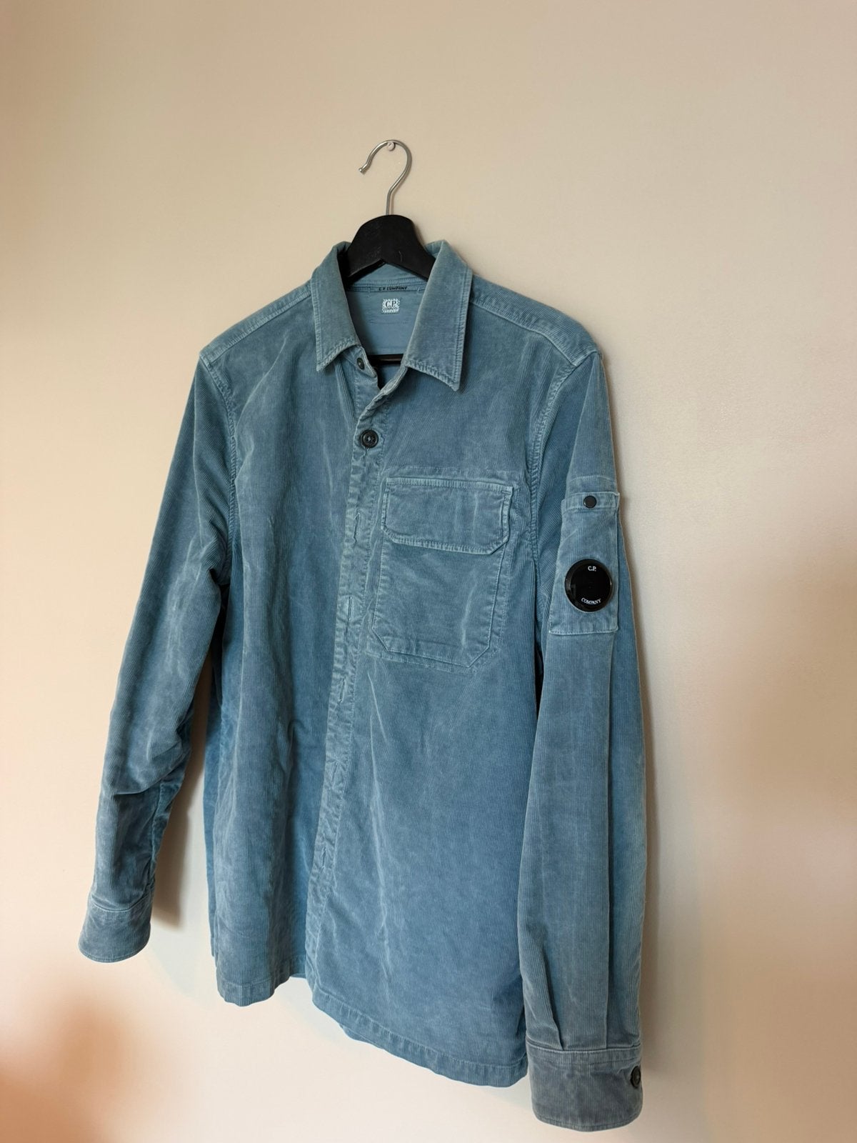 C.P. Company Corduroy Overshirt – Lichtblauw - Medium, Ophalen of Verzenden, Zo goed als nieuw, Blauw